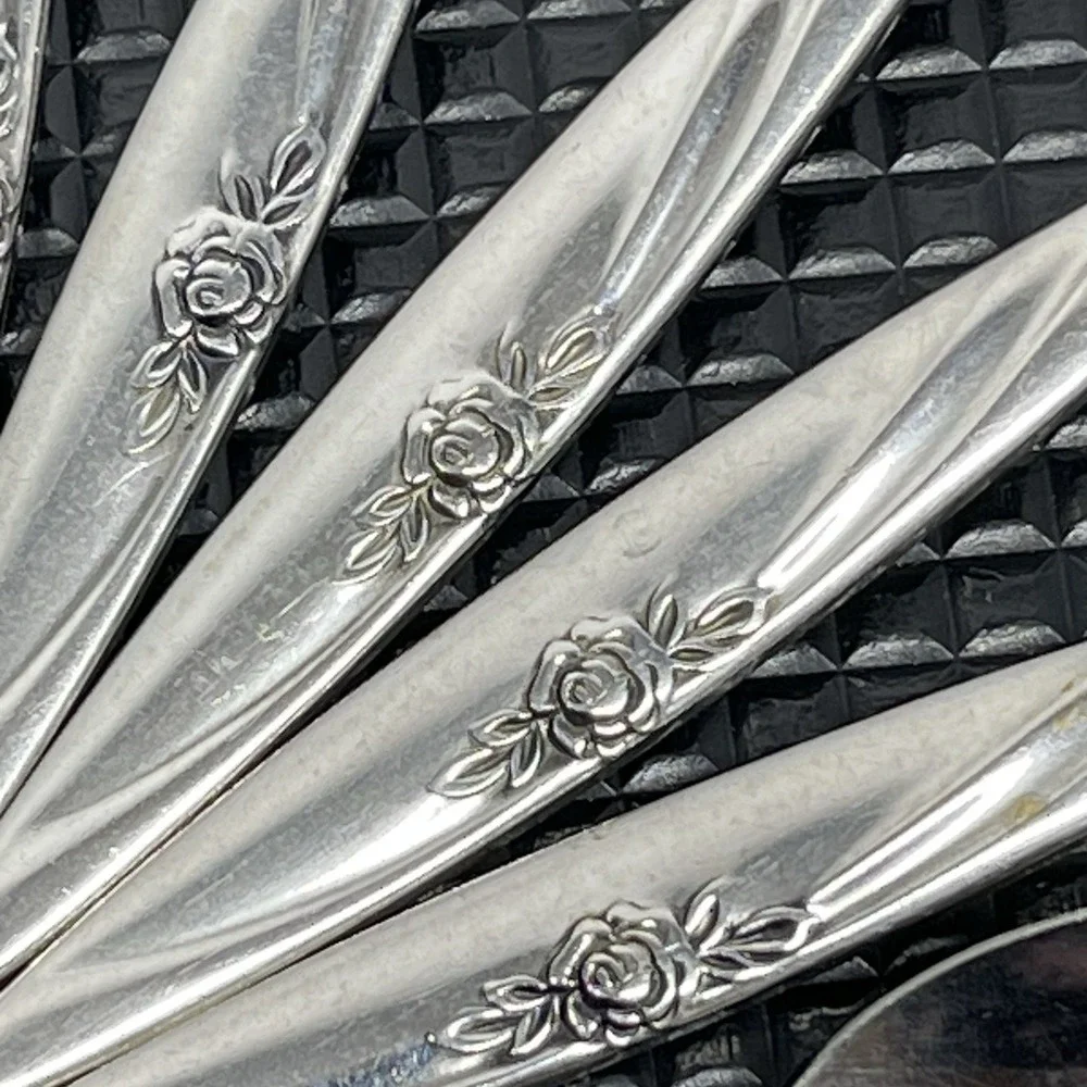Vintage Emdeko Stainless Lasting Rose 10 Teaspoons & 3‎ Dinner Spoons Set Of 13